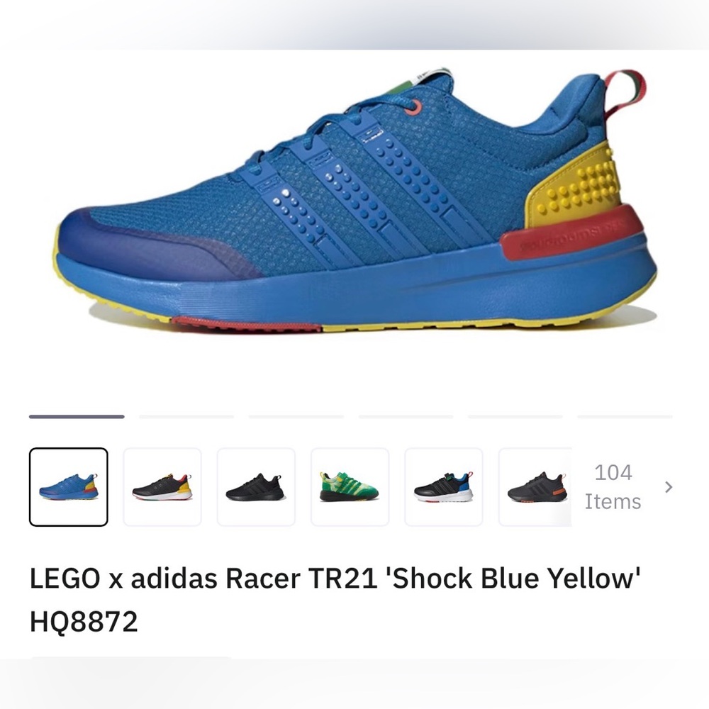 LEGO x adidas Racer TR21 'Shock Blue Yellow'